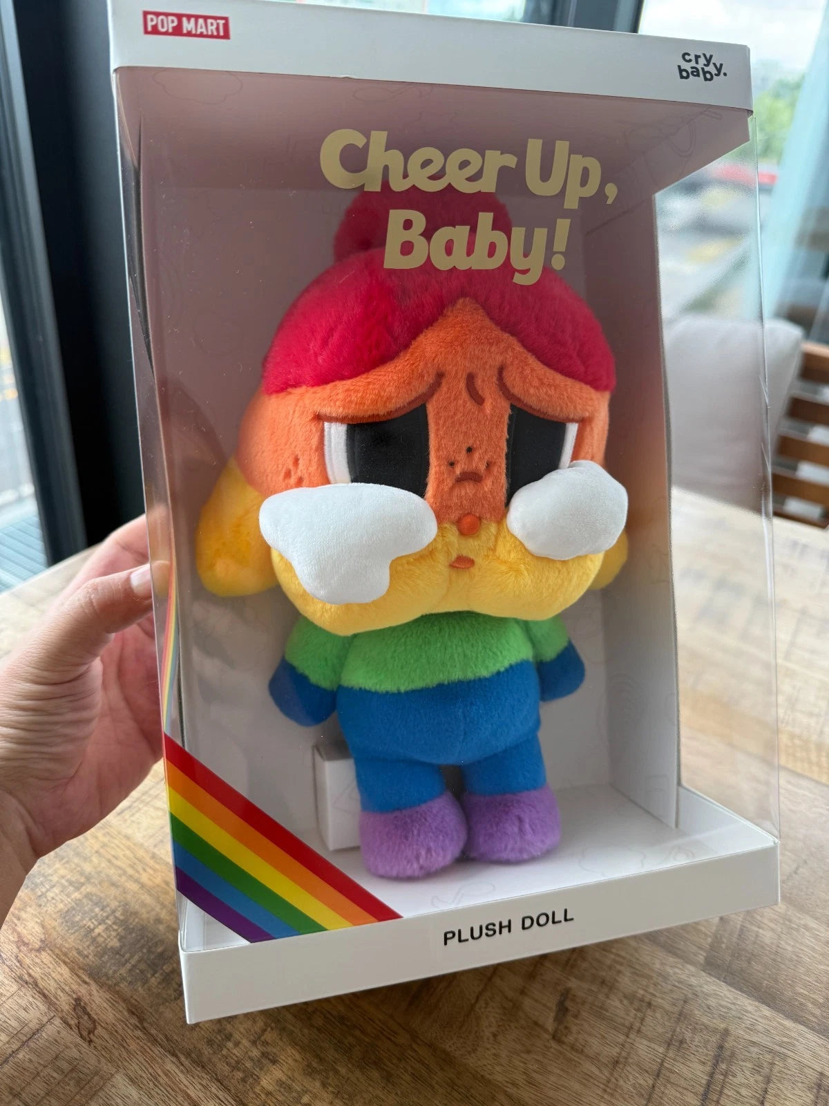 CRYBABY Cheer Up, Baby large plush doll by POP MART, front view