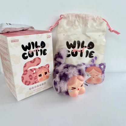 CRYBABY Wild but Cutie series blind box with original POP MART packaging, plush pendant and drawstring pouch neon cutie