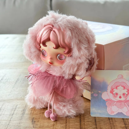 Original POP MART Skullpanda L’impressionnisme windflower side view  plush doll, confirmed figure with original packaging