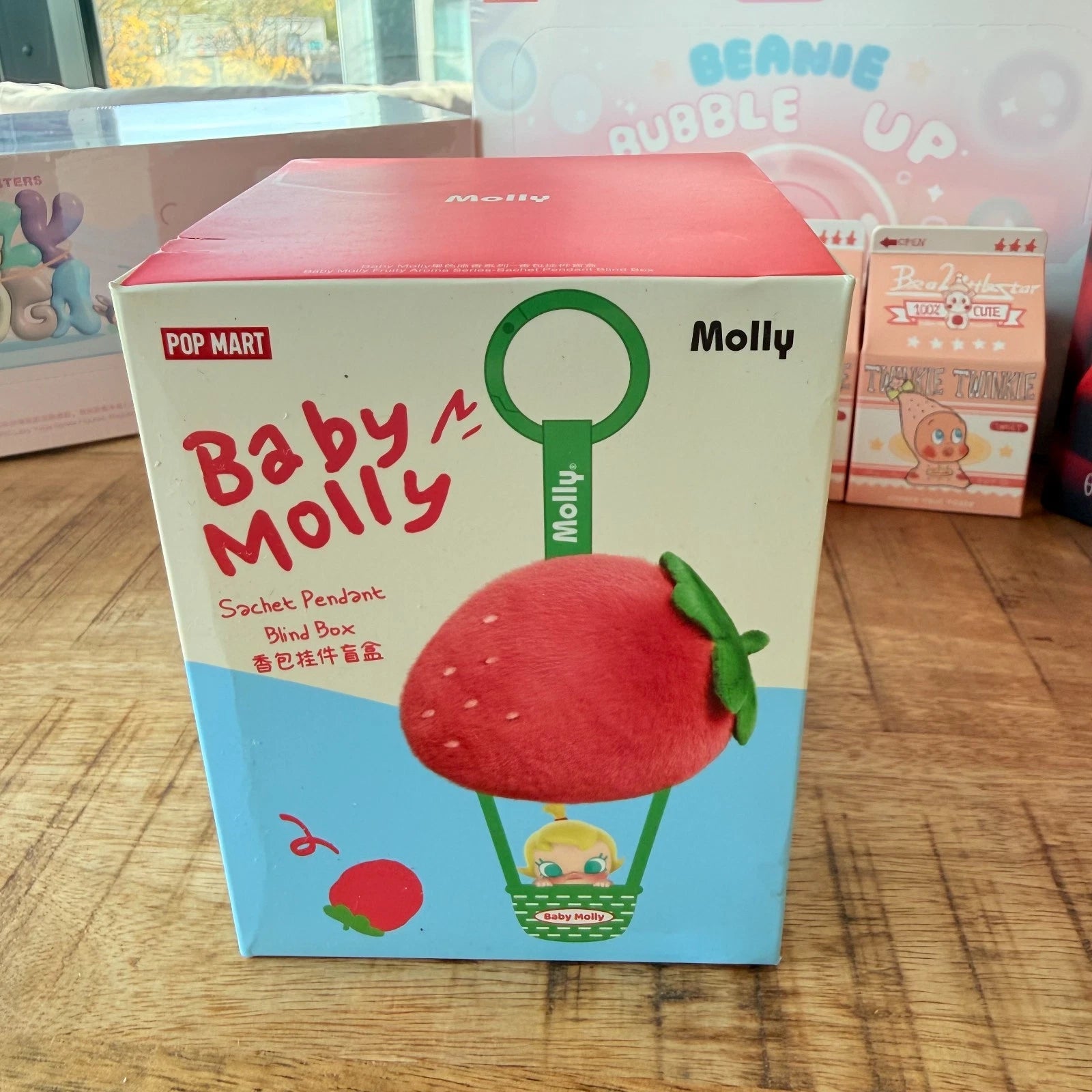 Baby Molly Fruity Aroma Series Blind Box Packaging Front View with Strawberry Molly