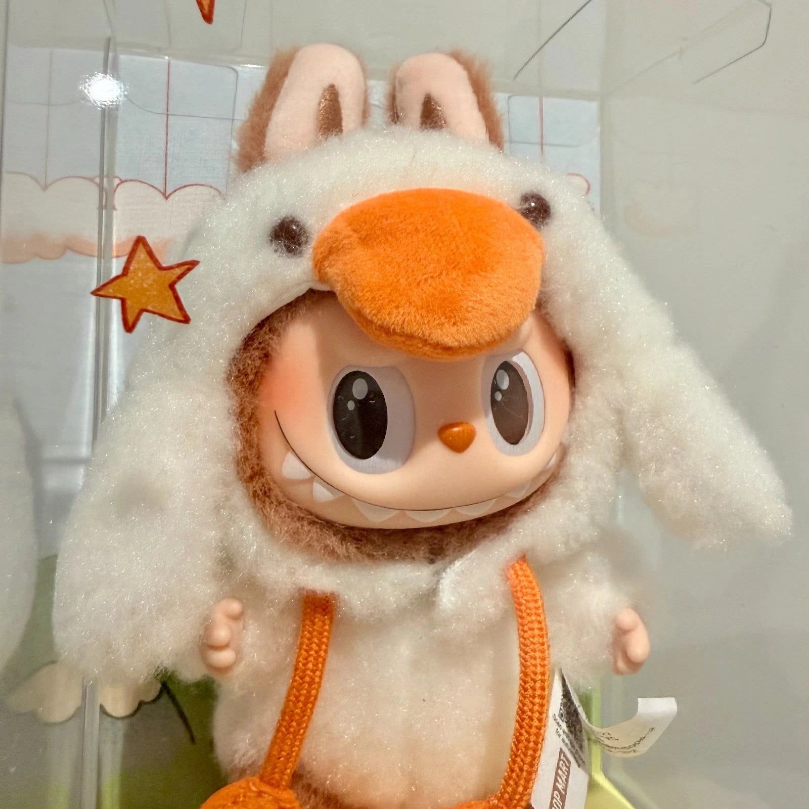 Close up of Original POP MART Labubu Forest Fairy Tale China Exclusive Duck Outfit Limited Edition