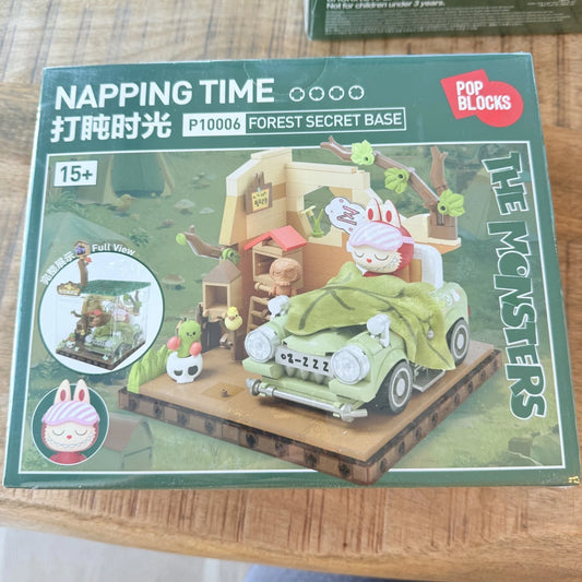 POP MART THE MONSTERS Forest Secret Base Napping Time P10006 building set packaging front view